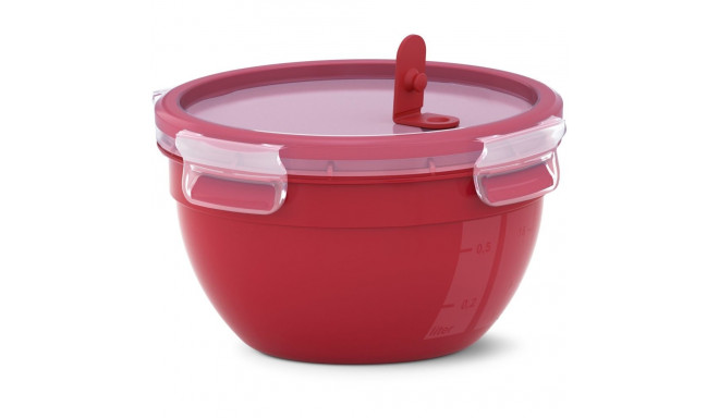 "Emsa Mikrowellendose Clip & Micro N10605 Mikrowellenventil Rot/ Transparent"