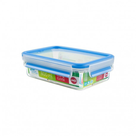"Emsa 508539 Rechteckige Frischhaltedose mit Deckel. Transparent/Blau"