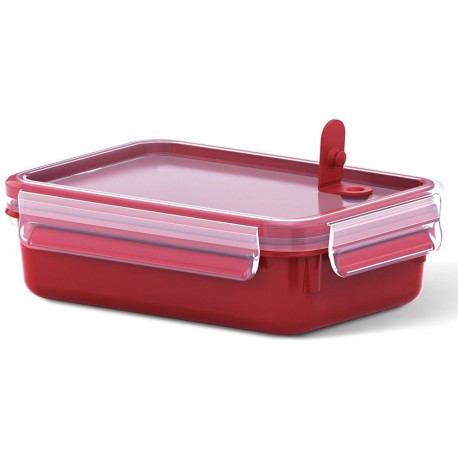 "Emsa Mikrowellendose. Lunchbox. 0.8 Liter. Rot/Transparent. Clip & Micro. 517772"