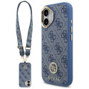 Guess 4G Strass logo ja suur rihm metallnupud MagSafe ümbris iPhone 17 sinine