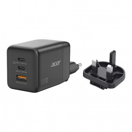 Acer | 100W GaN charger, 2x USB-C + 1x USB-A ports
