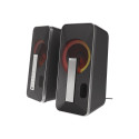 Genesis Helium 100BT RGB hõbedane/must juhtmevabad mängukõlarid Bluetooth-ühendusega arvutikõlarid