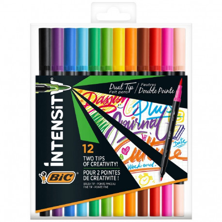 BIC Intensity 12-color dual-ended felt-tip pens