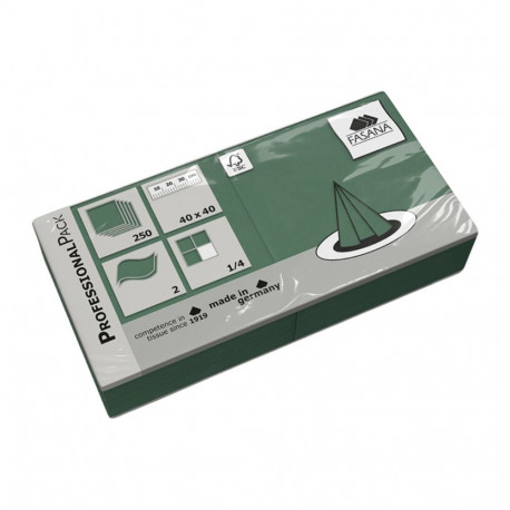 Napkins 2-layer FASANA dark green, 250 pcs, 40x40cm
