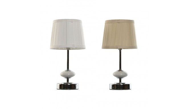 Desk lamp Home ESPRIT White Beige Metal Porcelain 20 W 220 V 17,5 x 17,5 x 35 cm (2 Units)