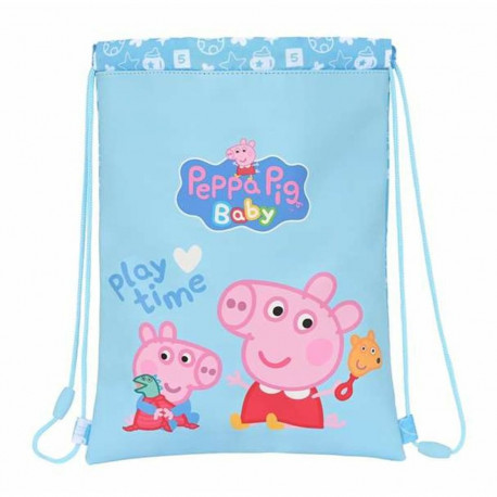 Backpack with Strings Peppa Pig Light Blue 26 x 34 x 1 cm