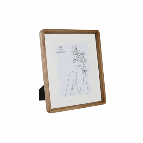 Photo frame Home ESPRIT White Brown Crystal Acacia Scandinavian 27 x 2,8 x 32 cm