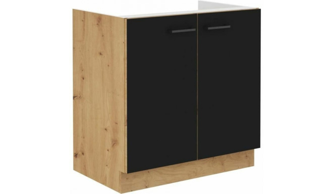 Sink unit cupboard Black noir Matte back 80 cm