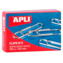 Clips Apli Nº 2 Silver nickel 32 mm (10 Units)