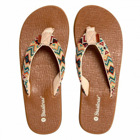 Women's Flip Flops Brasileras Inca Brown - 39