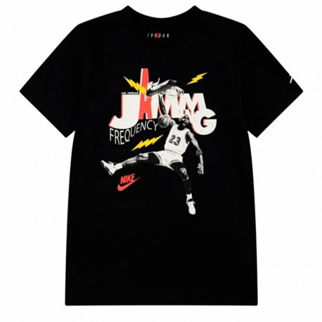 Child's Short Sleeve T-Shirt Jordan Mj Jamming Ss Black - 12-13 Years