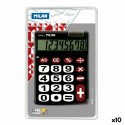 Calculator Milan Dual Black 14,5 x 10,6 x 2,1 cm (10 Units)