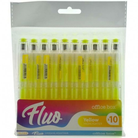 Fluorescent Marker Set Office Box FLUO Yellow 10 Pieces