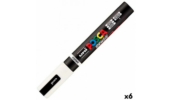 Marker BRUSH POSCA PC-5BR Valge (6 Ühikut)