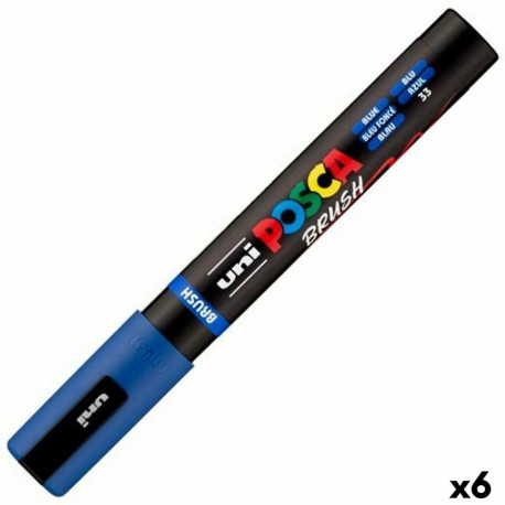 Marker BRUSH POSCA PC-5BR Sinine (6 Ühikut)