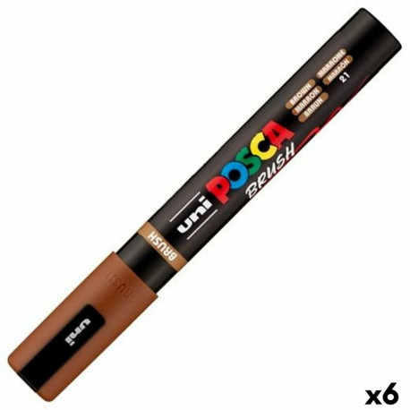 Marker BRUSH POSCA PC-5BR Pruun (6 Ühikut)