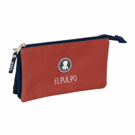 Triple Carry-all El Pulpo   Red Navy Blue 22 x 12 x 3 cm