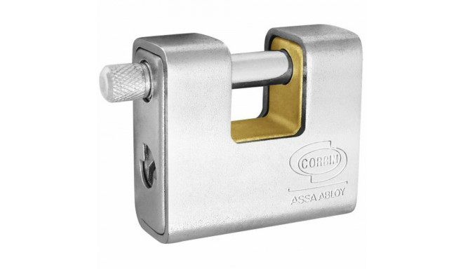 Key padlock CORBIN Rectangular Brass Steel Armored