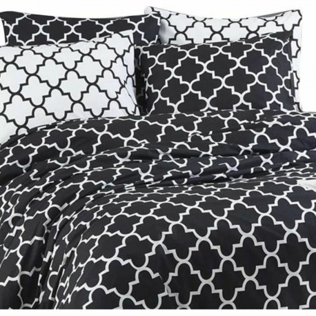 Duvet cover set Black Super king 3 Pieces