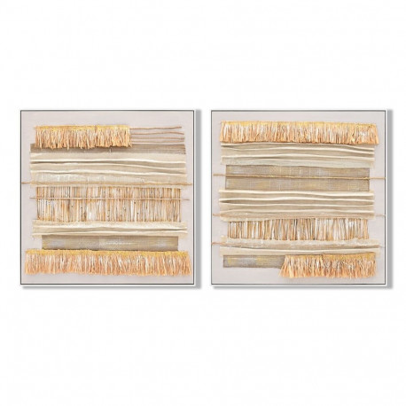 Kangas Home ESPRIT Beež Naturaalne Boho 82 x 4,5 x 82 cm (2 Ühikut)