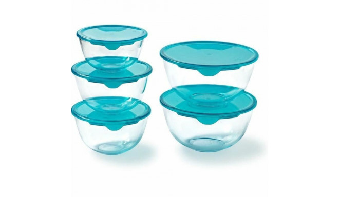 Kahekordne reguleerimissüsteem Pyrex Läbipaistev Türkiissinine 5 Tükid