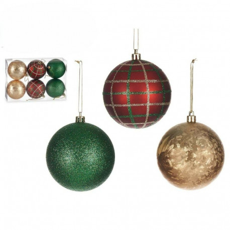 Set of Christmas balls Krist+ 6X12778 6X12778 Multicolour Plastic Ø 8 cm
