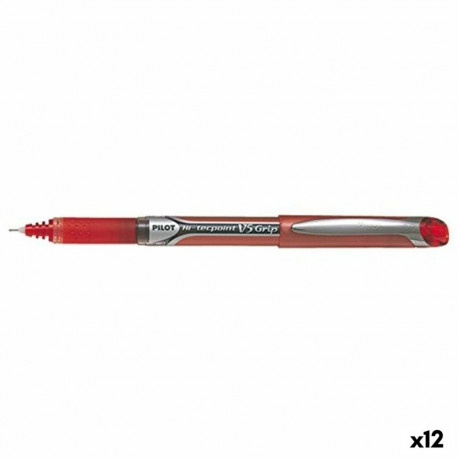 Liquid ink pen Pilot V-5 GRIP HI-TECPOINT Red 0,5 mm (12 Units)