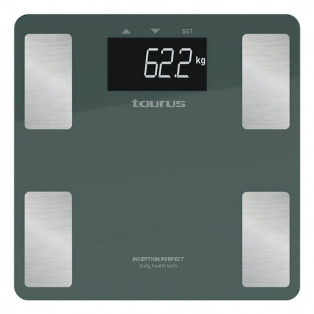 Digital Bathroom Scales Taurus INCEPTION PERFE Blue Green Tempered Glass 180 kg