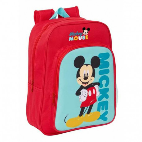Kooliseljakott Mickey Mouse Sinine Punane 26 x 34 x 11 cm
