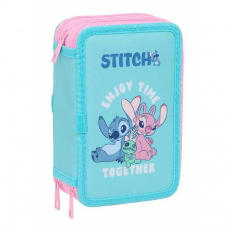 Kolmepoolne pinal Stitch Sinine 12,5 x 19,5 x 5,5 cm 37 Tükid, osad