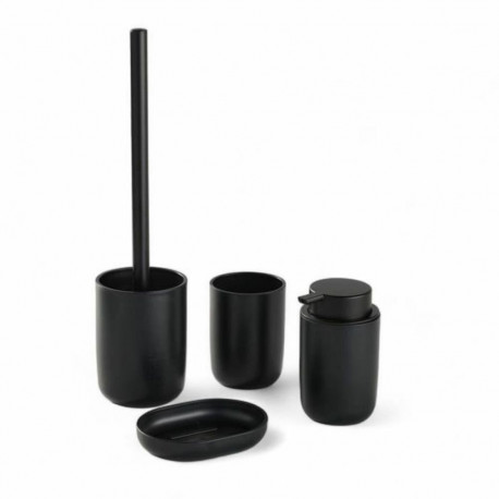 Bath Set TODAY HOY Black Plastic Modern 4 Pieces (4 Units)