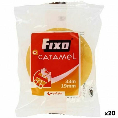 Adhesive Tape Fixo Caramel Transparent 19 mm x 33 m (20 Units)