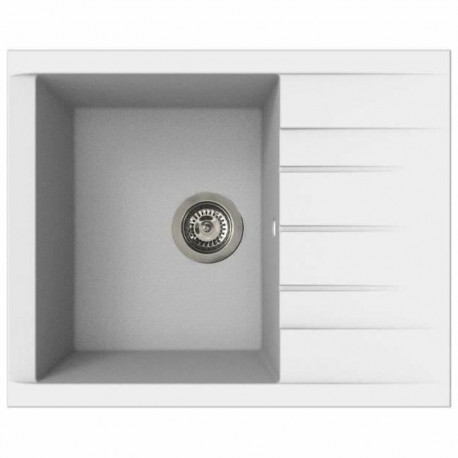 Ühe kausi ja äravooluga valamu Stradour 1C XS Valge