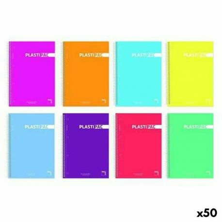 Set of exercise books Pacsa PLASTIPAC Quarto 80 Sheets 5 Pieces (50 Units)