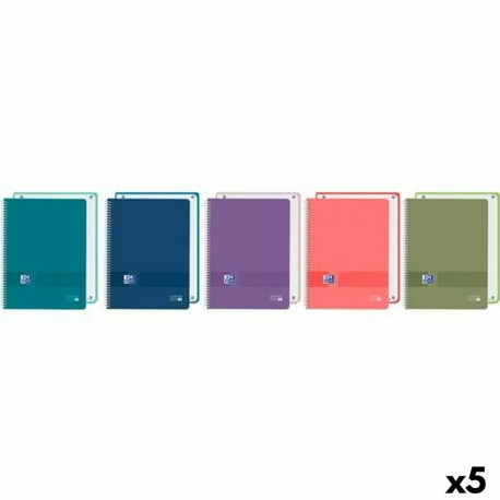 Book of Rings Oxford EUROPEANBOOK 1 LIVE&GO Multicolour A4 80 Sheets (5 Units)