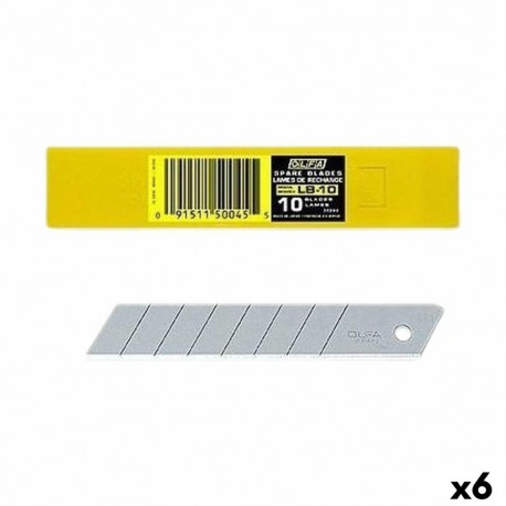 Cutter Blade Olfa 10 x 1,8 cm (6 Units)