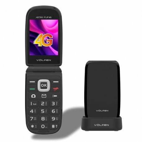 Mobiiltelefon vanematele inimestele Volfen ASTRO FLIP Must 48 MB 2,8" 4G