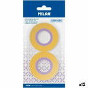Adhesive Tape Set Milan Yellow 12 mm x 33 m 2 Pieces (12 Units)