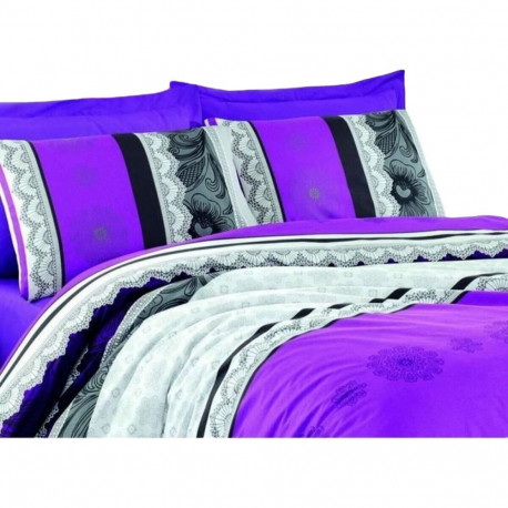 Duvet cover set Purple Super king 3 Pieces