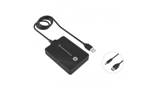 USB Hub Conceptronic 110517107101 Black 90 cm (1 Unit)