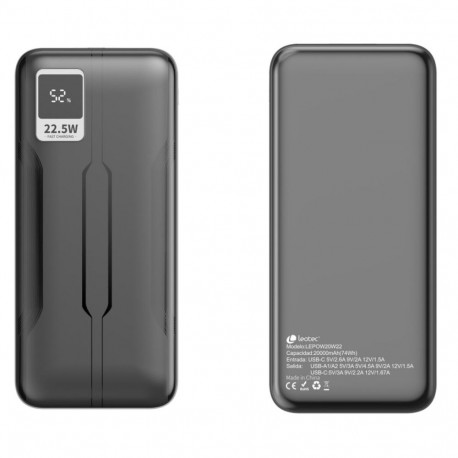 Powerbank LEOTEC LEPOW20W22K Must 20000 mAh