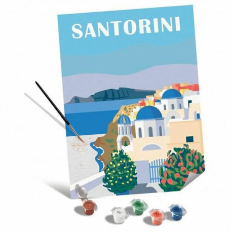 Värvide nummerdatud komplekt Ravensburger Santorini 30 x 40 cm
