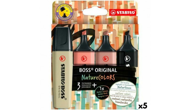 Pimeduses Helendavate Markerite Komplekt Stabilo BOSS ORIGINAL NATURECOLORS Mitmevärviline 4 Tükid, 