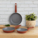 Set of pans Bidasoa Zocco Grey Terracotta Metal 3 Pieces Set of pans Bidasoa Zocco Grey Terracotta Metal 3 Pieces