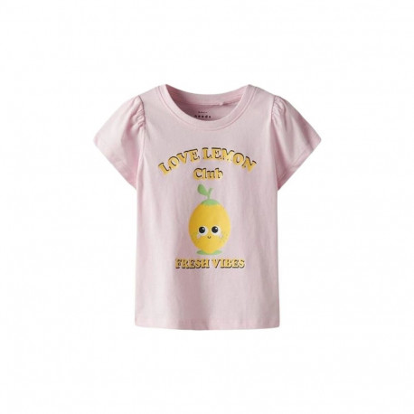 Child's Short Sleeve T-Shirt Name It Nmfvibeke Capsl Ballerina Pink - 5 Years