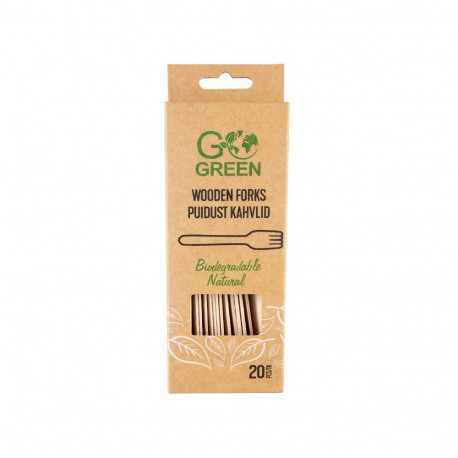 GoGreen 1900960 wooden forks 20pcs