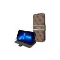 GUBKP13L4GDBR Guess PU 4G Printed Stripe Book Case for iPhone 13 Pro Brown
