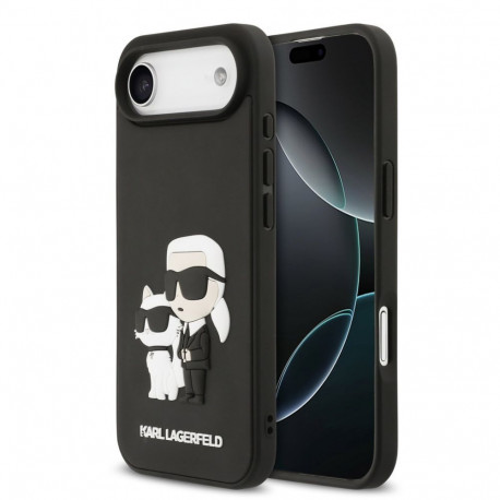 Karl Lagerfeld Apple iPhone Air 3D Rubber Karl and Choupette Case Black