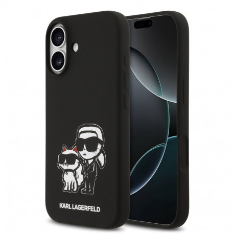 Karl Lagerfeld Apple iPhone 17 Liquid Silicone K&CH Sketch MagSafe Case Black
