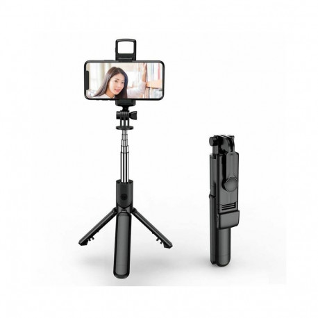 Elight S3L 3in1 Led Light Selfie stick & Video WEB call Tripod stand till 68cm & Shutter Button Blac